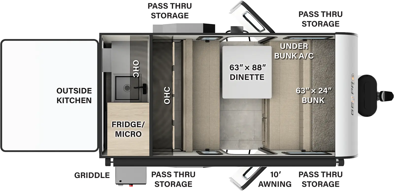 Rockwood Geo Pro G14DA Floorplan